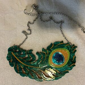 Erstwilder Peacock Feather Necklace